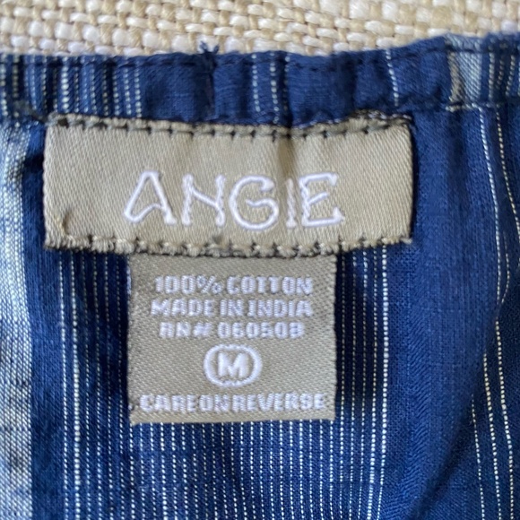 Angie Blue Stripe Wide Leg Coastal Nautical Light Cotton Strap Jumper- Sz-M - Picture 9 of 13